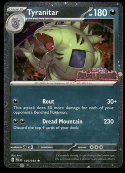 Swirl 🌀 Tyranitar 135/193 Cosmos Holo Heavily Bleed Error Rare Pokemon TCG ✨ - Image 2