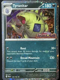 Swirl 🌀 Tyranitar 135/193 Cosmos Holo Heavily Bleed Error Rare Pokemon TCG ✨ - Image 4