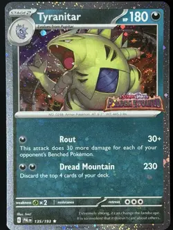 Swirl 🌀 Tyranitar 135/193 Cosmos Holo Heavily Bleed Error Rare Pokemon TCG ✨ - Image 5