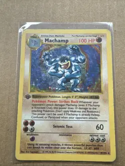 Machamp (Base Set Shadowless) 8/102 1st Edition Holo Rare POKEMON *DAMAGED* - Image 1
