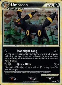 Umbreon (Cracked Ice Holo) 10/090 Holo Rare Deck Exclusives Pokemon LP/NM - Image 1