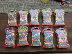 Lot Of 100 Pokemon Mega Evolution Phantasmal Flames Sleeved Booster Packs - Image 1