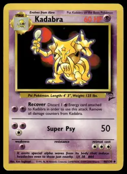 Pokemon Base Set 2 46/130 Kadabra - Image 1