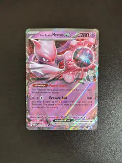 Team Rocket's Mewtwo ex 081/182 Destined Rivals Pokemon Double Rare Holo NM - Image 1