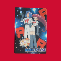 TEAM ROCKET (ROCKET-DAN)--JAPANESE MEIJI EMBOSSED PROMO FOIL POKEMON CARD - Image 1