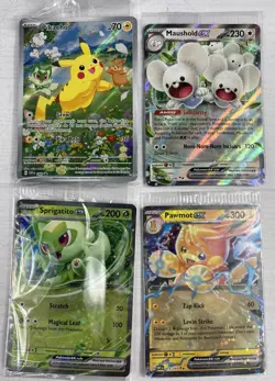 Pokemon Paldea Adventure Chest 7 Card Promo Set Pikachu 088 Black Star Sealed - Image 1