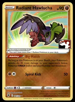 Pokemon TCG Prize Pack Series Cards #081/189 Radiant Hawlucha NMM - Image 1