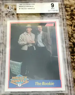 1991 Score Mickey Mantle Complete BGS Graded 7 Card Yankees Set NonAuto Baseball - Image 3