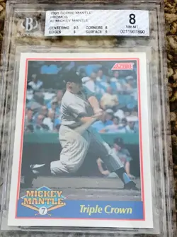 1991 Score Mickey Mantle Complete BGS Graded 7 Card Yankees Set NonAuto Baseball - Image 4