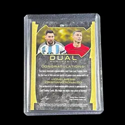 2022 Leaf Ultimate Soccer Cristiano Ronaldo & Lionel Messi Game Used Patch 15/30 - Image 2