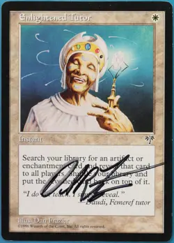 Enlightened Tutor Mirage PLD White Uncommon SIGNED CARD (521397) ABUGames - Image 1