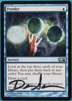Ponder Magic 2010 / M10 PLD Blue Common SIGNED MAGIC CARD (ID# 521303) ABUGames - Image 1