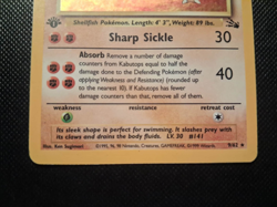Pokemon 1st Edition Kabutops 9/62 Fossil Card. Rough Condition - Image 3