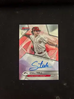 STEELE HALL 2025 BOWMAN'S BEST OF 2025 REFRACTOR AUTO #B25-SH REDS - Image 1