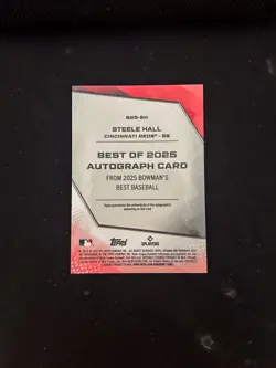 STEELE HALL 2025 BOWMAN'S BEST OF 2025 REFRACTOR AUTO #B25-SH REDS - Image 2