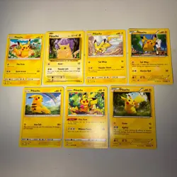 Pokemon Pikachu Lot of 7 Common/Uncommon - Conditions LP-MP - Image 1