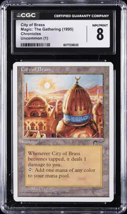 1995 MAGIC: THE GATHERING CHRONICLES UNCOMMON (1) CITY OF BRASS CGC 8 - Image 1