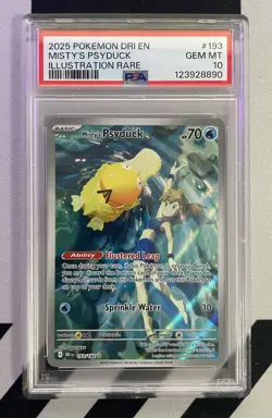 Pokemon Misty's Psyduck Illustration Rare Card 193/182 Destined Rivals PSA 10 - Image 1