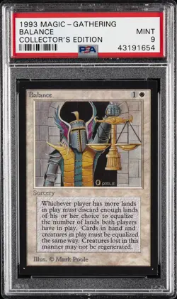 1993 MTG COLLECTOR'S ED BALANCE PSA 9 - Image 1