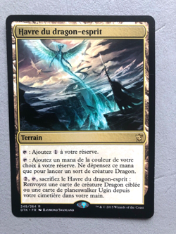 Mtg Carte Magic Dragons of Tarkir Haven of the Spirit Dragon French LP - Image 1