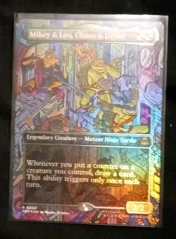Mikey & Leo, Chaos & Order (Borderless) -Foil Near Mint MTG TMNT - Image 1
