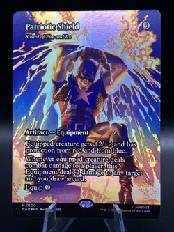 Patriotic Shield - Sword of Fire and Ice (Borderless) Marvel Universe Foil 0100 - Image 1