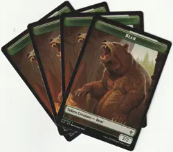 ✪ 4 MAGIC The Gathering BEAR Green Creature Token MTG TOKEN PLAYSET TOP - Image 1