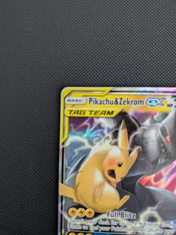 HOT Pokemon Pikachu & Zekrom GX 33/181 SM-Team Up Ultra Rare Holo Tag Team GX NM - Image 4