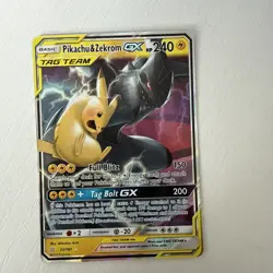 NM+ Pikachu & Zekrom GX ULTRA RARE 33/181 SM Tag Team Up Pokemon TCG Holo Foil - Image 1