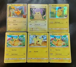 Pikachu Card Set Of 6! Crimson Invasion, Pokemon GO, Evolutions, Etc. - Image 1
