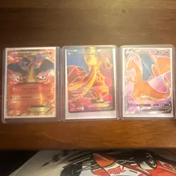 Pokemon TCG Charizard 3-Card Lot: Charizard-EX 12/108, V 019/189, VMAX 020/189 - Image 1