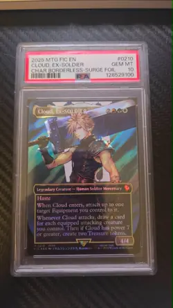 Cloud, Ex Soldier Borderless Surge Foil [Card # 0210] PSA 10 - Image 1