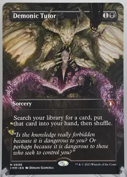 MTG Demonic Tutor (Borderless) 0696 - Commander Masters (CMM) NM - Image 1