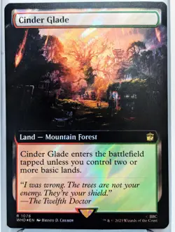 Cinder Glade (Surge Foil Extended Art) MTG DR WHO Modern EDH Gruul Dual Land- NM - Image 1