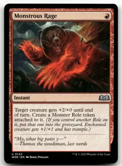 Monstrous Rage #142 (NM) Wilds of Eldraine WOE Magic MTG - Image 1