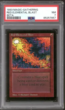 Magic MTG Beta Red Elemental Blast PSA 7 LIGHTLY PLAYED LP - Image 1