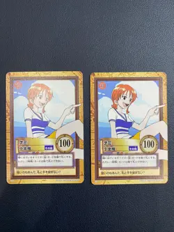 2x Vintage One Piece Nami C09 Carddass Hyper Battle Bandai Japan 1999 Rare - Image 1