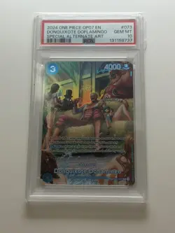 2024 ONE PIECE OP07-500 YEARS IN THE FUTURE #073 DONQUIXOTE DOFLAMINGO PSA 10 - Image 1