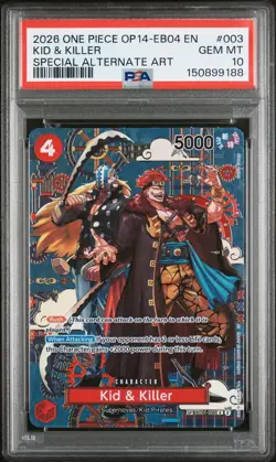 2026 One Piece OP14 EB04 Kid & Killer SP EB01-003 PSA 10 Special Alternate Art - Image 1