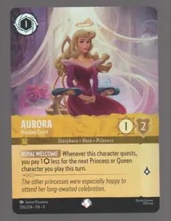 Disney Lorcana Fabled AURORA Holding Court Epic Foil #206/204 - Image 1