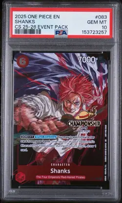 One Piece CS Event Pack Shanks #P-083 Championship 25-26 Stamped Promo PSA 10 💎 - Image 1