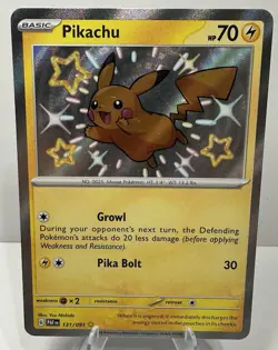 Pikachu 131/091 Holo Shiny Rare SV Paldean Fates 2024 Pokemon PAF Near Mint NM+ - Image 1
