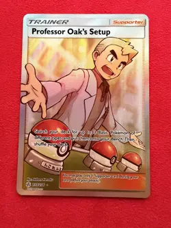 Professor Oak's Setup 233/236 Full Art Ultra Rare Cosmic Eclipse Pokemon NM - Image 1