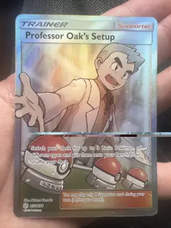 Pokemon Professor Oak's Setup Full Art Ultra Rare Holo 233/236 Cosmic Eclipse - Image 1