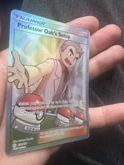 Pokemon Professor Oak's Setup Full Art Ultra Rare Holo 233/236 Cosmic Eclipse - Image 3