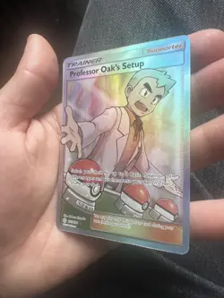 Pokemon Professor Oak's Setup Full Art Ultra Rare Holo 233/236 Cosmic Eclipse - Image 4