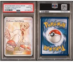 2019 Pokemon Cosmic Eclipse Professor Oak's Setup Full Art Trainer #233 PSA 10! - Image 2
