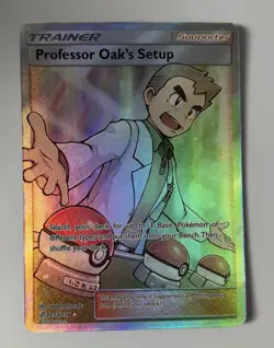 Pokemon TCG Professor Oak's Setup Cosmic Eclipse Holo Card 233/236 - Image 1