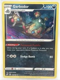 SWSH02: Rebel Clash Garbodor #118/192 Rare Pokemon Card - Image 1