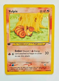 Pokemon Card Vulpix Neo Destiny 91/105 1st Edition Common LP - Image 1